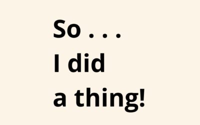 I did a thing!